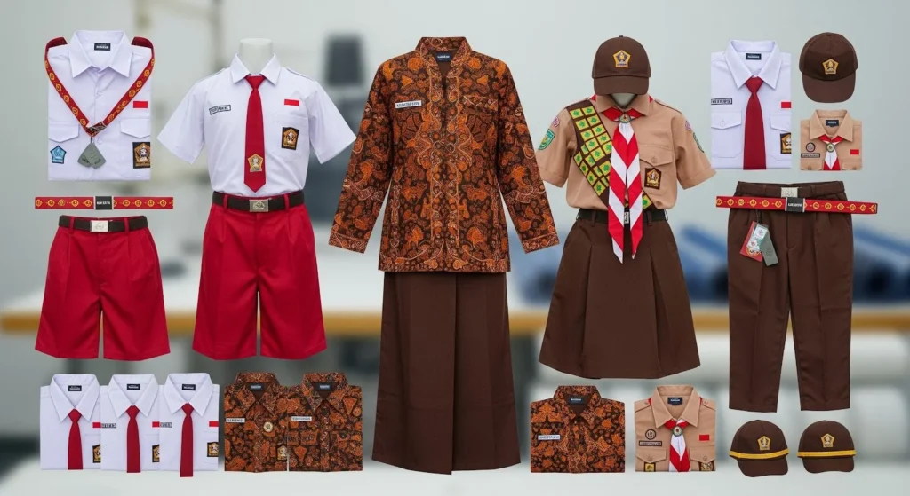 Konveksi Seragam SD Terlengkap, Merah Putih, Batik, Sampai Pramuka